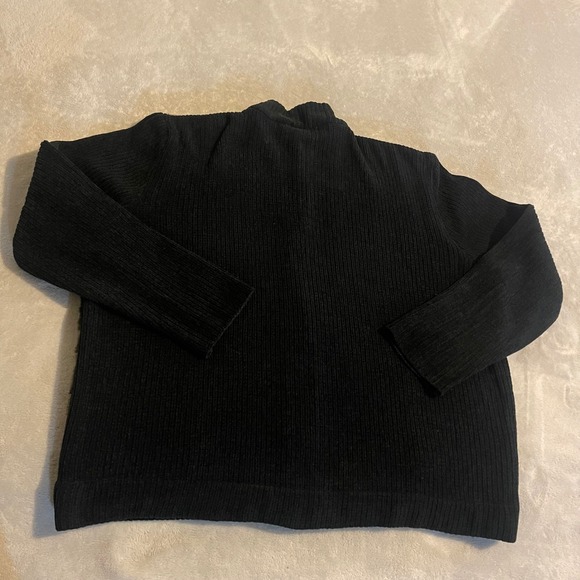 Serengeti Catalog Womens XL Faux Fur Leopard Print Zip Up Sweater Cardigan Black - Picture 2 of 7